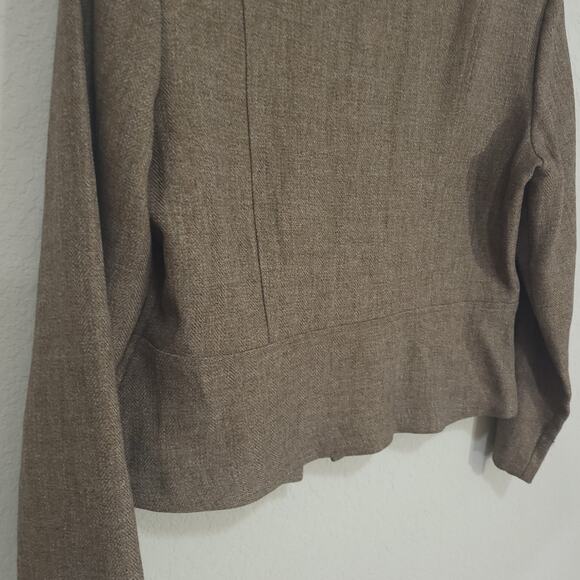 Vintage Cropped Blazer Womens 12 Petite Dorby Brown 80s 90s Preppy Acade… - Picture 11 of 11